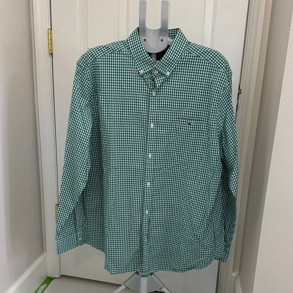 Vineyard Vines Green Gingham Men's Shirt